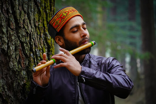 Portrait himachali boy on the street in Himalayan