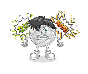 volleyball anime angry vector. cartoon character