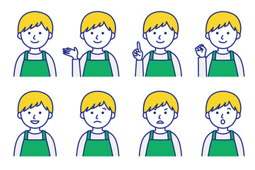 男性 エプロン 人物 イラスト ベクター AI 素材