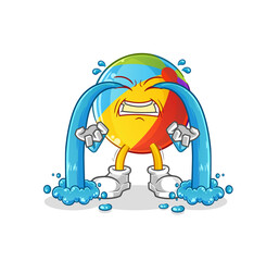 beach ball crying illustration. character vector