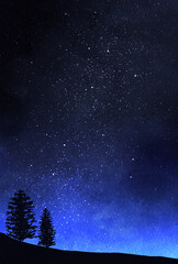 Naklejka premium 背景素材_水彩テクスチャ_星空