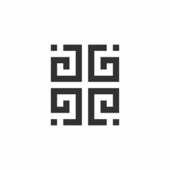 G Letter initial Elegant Luxury Line Logo design Ornament