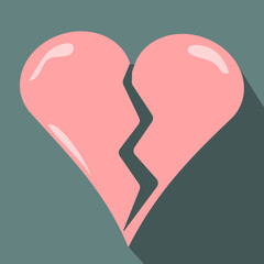Broken heart in pastel color