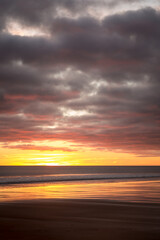 Fototapeta na wymiar Sunrise to start the day at Blyth beach in Northumberland