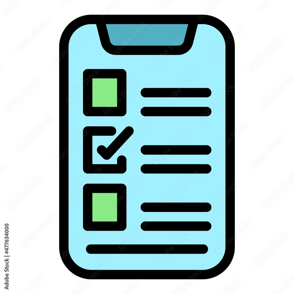 Poster phone assignment icon. outline phone assignment vector icon color flat isolated