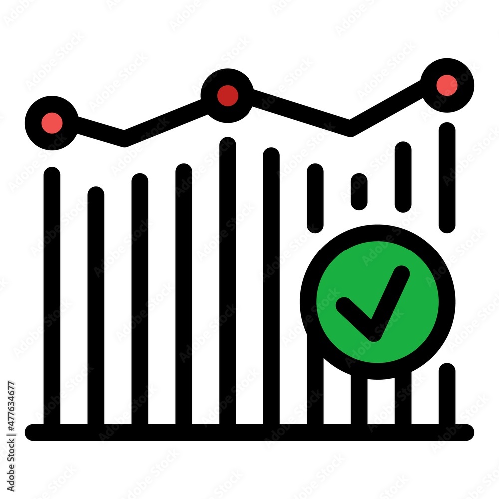 Aufkleber analytics icon. outline analytics vector icon color flat isolated