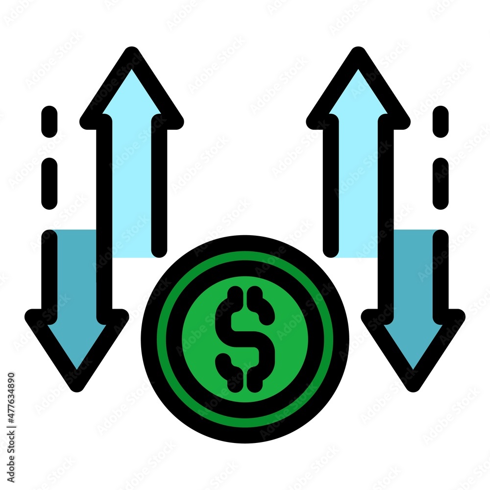 Poster monetization process icon. outline monetization process vector icon color flat isolated
