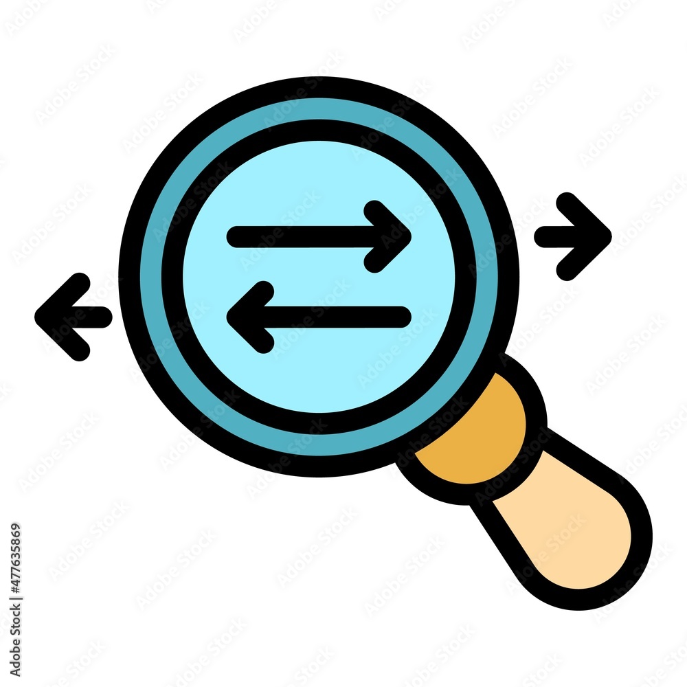 Poster search process icon. outline search process vector icon color flat isolated