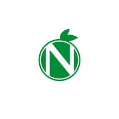 Natural looking letter N vector logo.