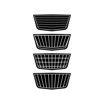 Front grill design for cars and various vehicles. Vector