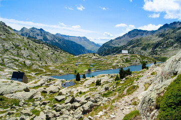 Blue lake in the pyrenees, ibon in Aragon