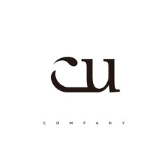 Initial CU Logo Design Vector