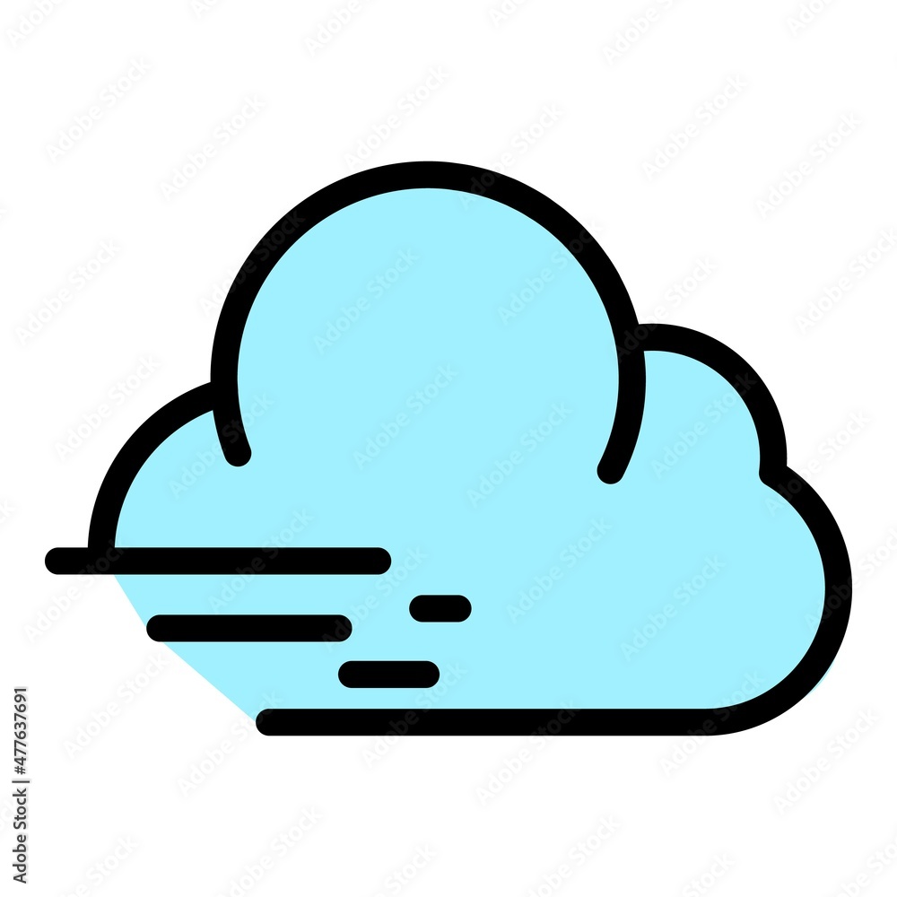 Poster internet cloud icon. outline internet cloud vector icon color flat isolated