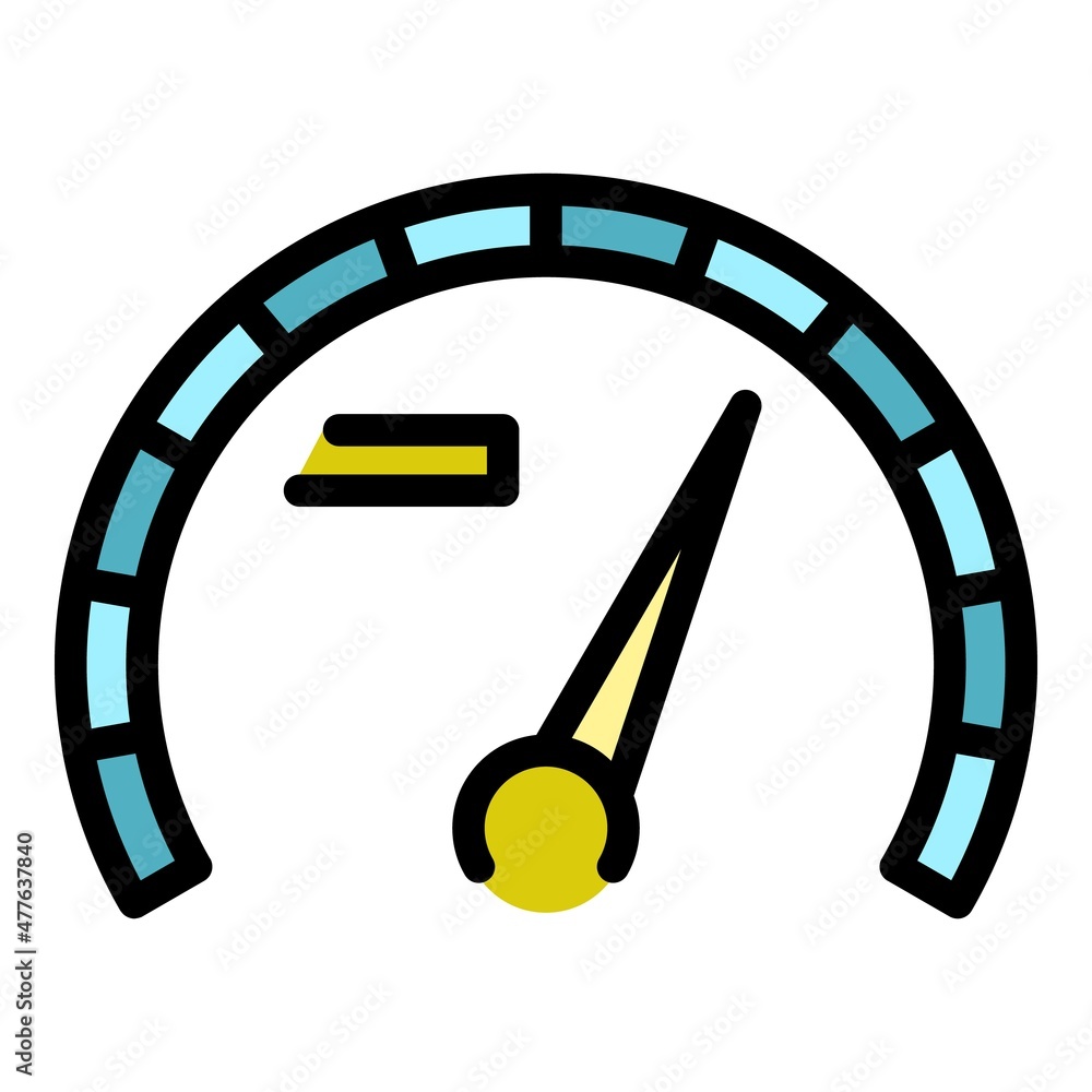 Poster internet speed check icon. outline internet speed check vector icon color flat isolated