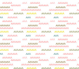 Vector illustration of colorful pastel wave waves. Seamless pattern. 