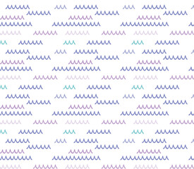 Vector illustration of colorful pastel wave waves. Seamless pattern. 
