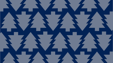 Cartoon type grey trees pattern on a dark blue background to be used as backgrounds, wrapping paper, gift wrappers, tiles, and poster