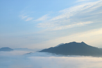 mountains and clouds