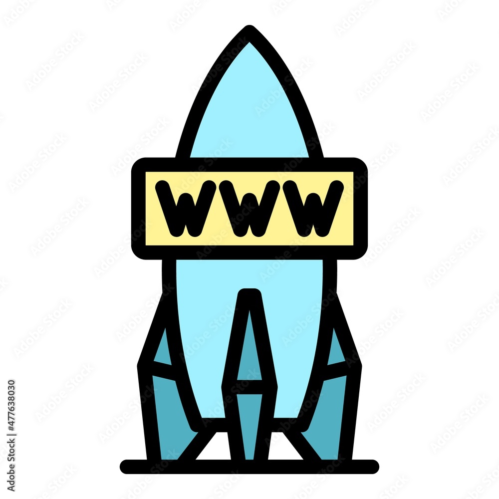 Aufkleber rocket internet speed icon. outline rocket internet speed vector icon color flat isolated