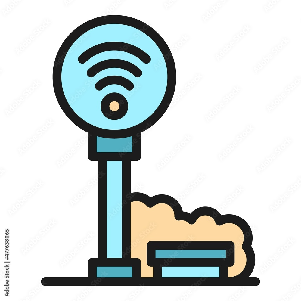 Poster wifi zone icon. outline wifi zone vector icon color flat isolated