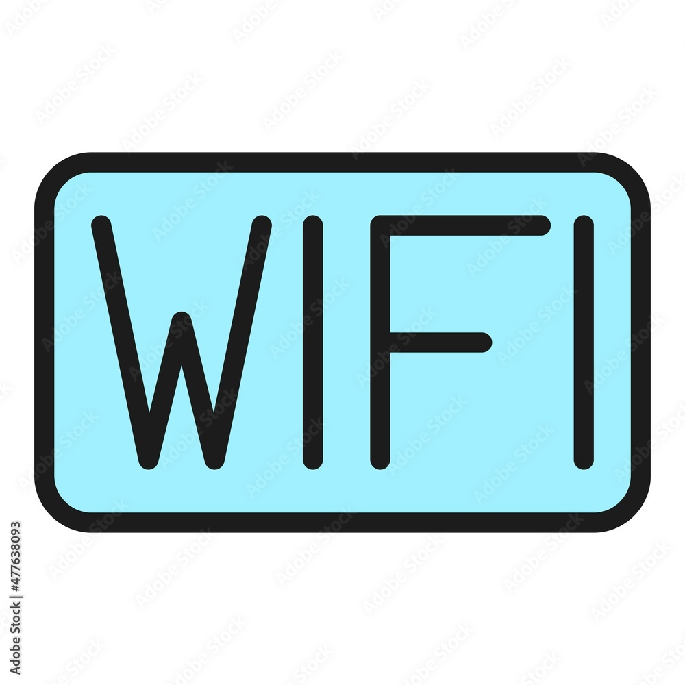 Poster wifi internet icon. outline wifi internet vector icon color flat isolated