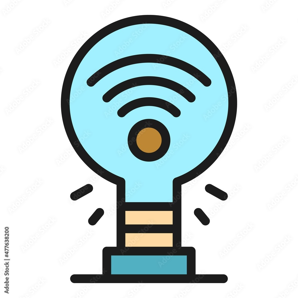 Poster wifi network icon. outline wifi network vector icon color flat isolated