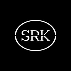 SRK letter logo design with black background in illustrator, vector logo modern alphabet font overlap style. calligraphy designs for logo, Poster, Invitation, etc.