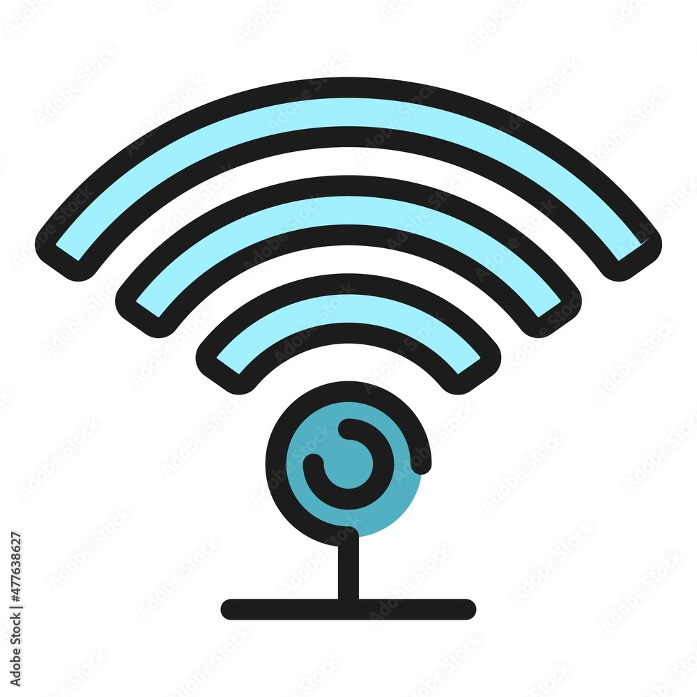 Poster access point icon. outline access point vector icon color flat isolated