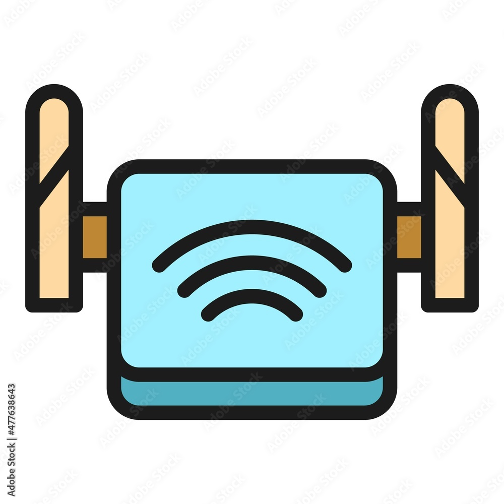 Poster access point modem icon. outline access point modem vector icon color flat isolated
