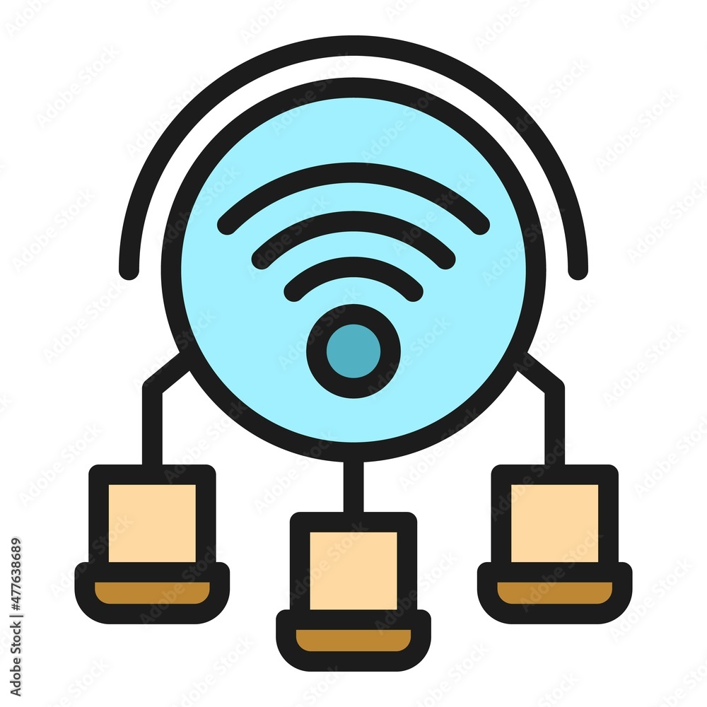 Poster wifi hotspot icon. outline wifi hotspot vector icon color flat isolated