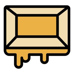 Piece chocolate icon. Outline piece chocolate vector icon color flat isolated