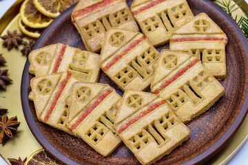 Christmas cookies in form of houses