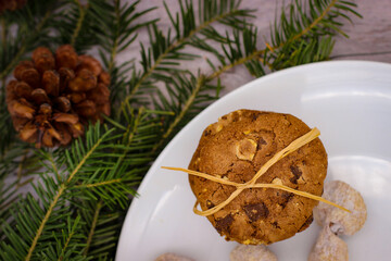 Christmas motifs. Delicious cookies for Santa.