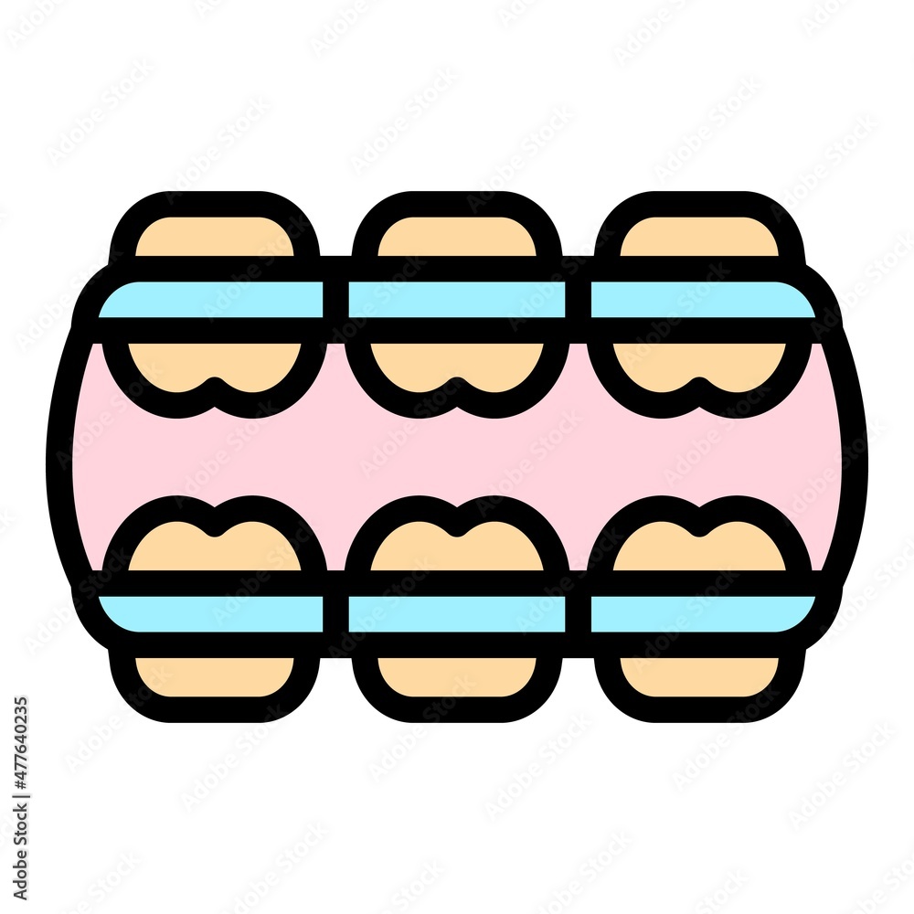 Poster teeth alignment icon. outline teeth alignment vector icon color flat isolated