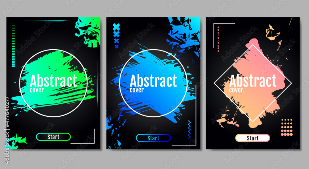 Poster vector illustration. bright color. abstract background with splash gradient texture for cover design