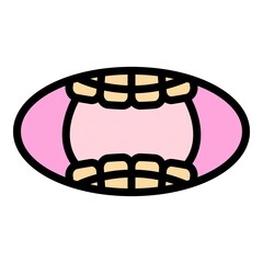 Braces treatment icon. Outline braces treatment vector icon color flat isolated