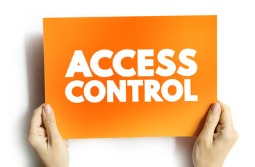 Access control text quote on card, concept background