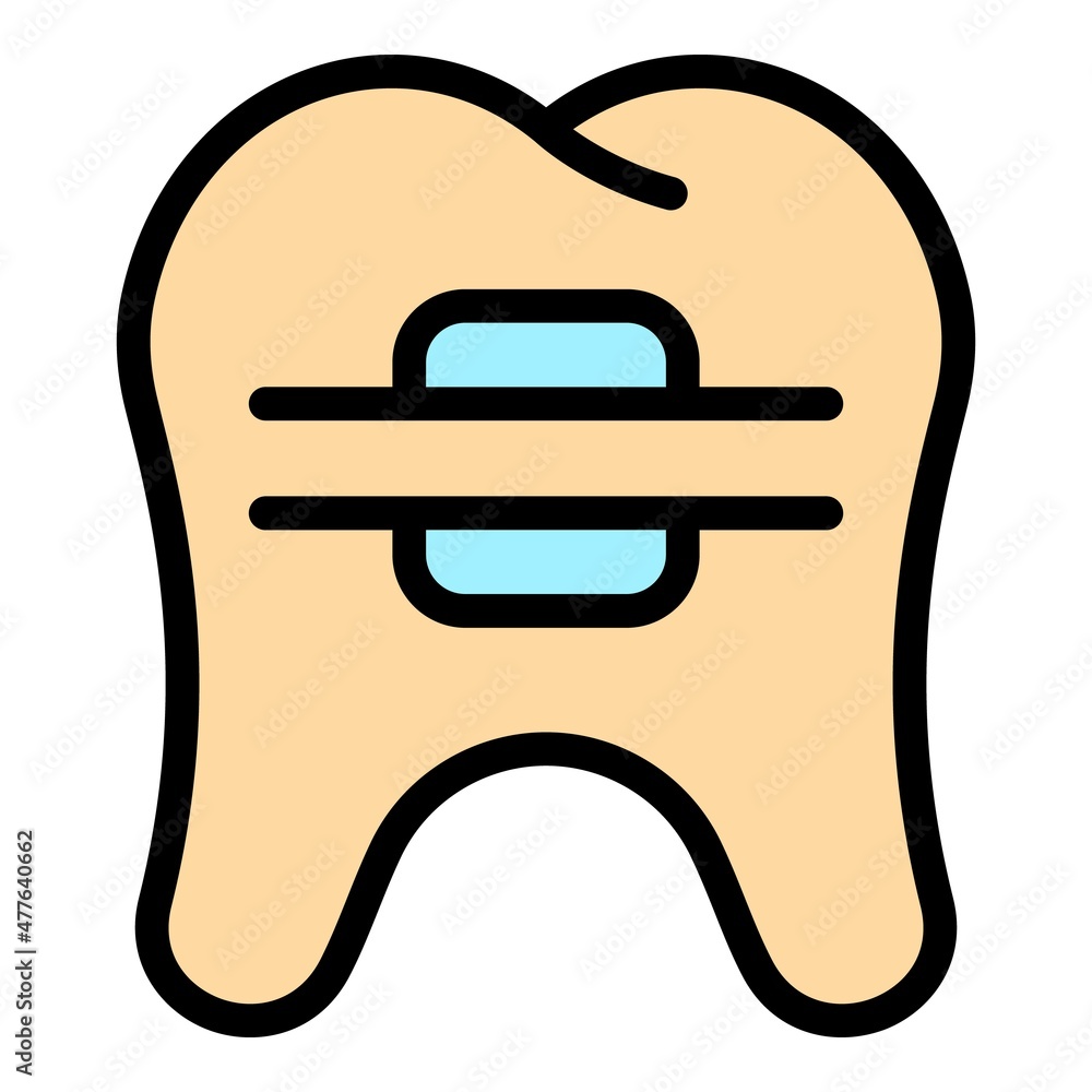 Aufkleber fixed braces icon. outline fixed braces vector icon color flat isolated