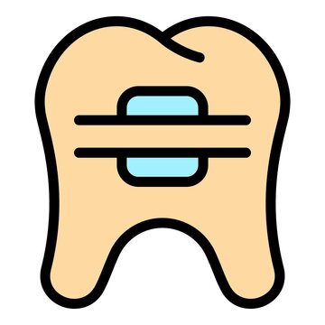 Fixed Braces Icon. Outline Fixed Braces Vector Icon Color Flat Isolated