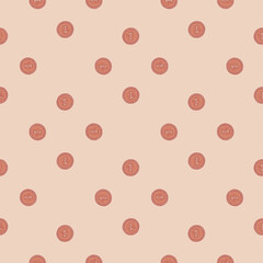 Coins seamless pattern. Hand drawn background from money.