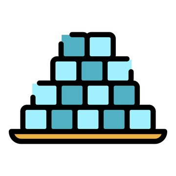 Turkish sweets icon. Outline turkish sweets vector icon color flat isolated