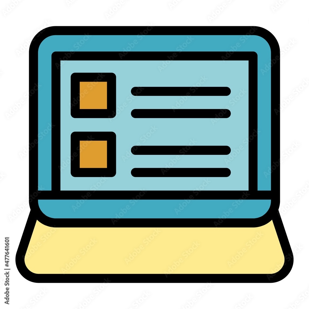 Poster digital learning icon. outline digital learning vector icon color flat isolated