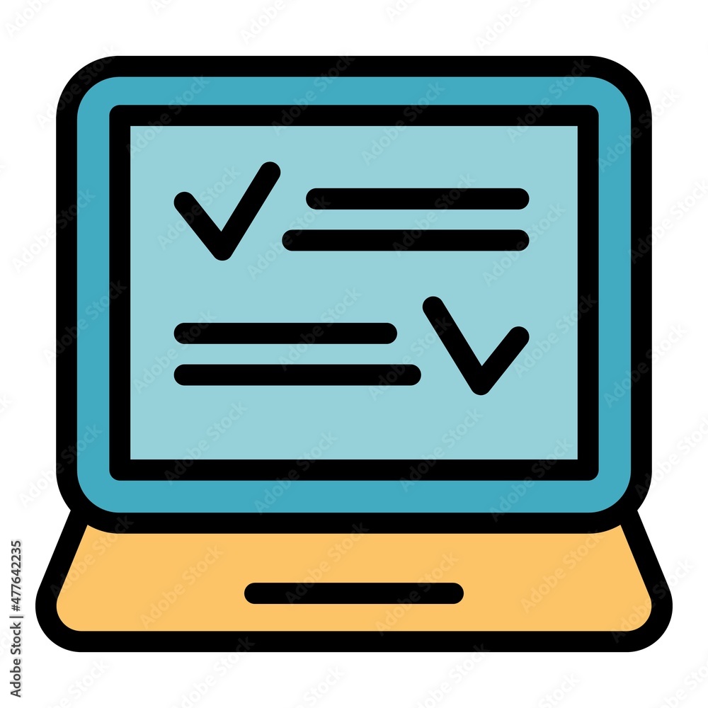 Poster digital lesson icon. outline digital lesson vector icon color flat isolated
