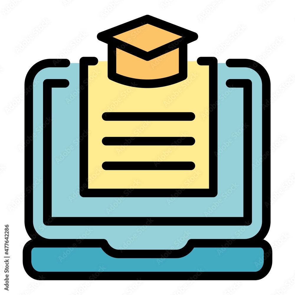 Poster learning platform icon. outline learning platform vector icon thin line color flat on white