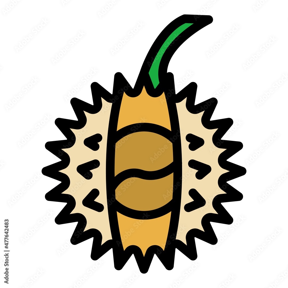 Poster kernel chetnut icon. outline kernel chetnut vector icon color flat isolated