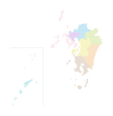 ドット形式の九州・沖縄地図