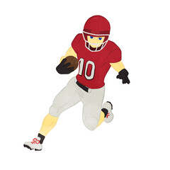 Fototapeta na wymiar American football-Running while holding a ball Red x Black 01