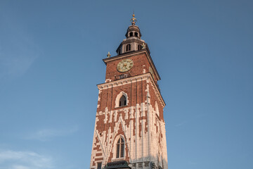 Fototapeta na wymiar Town Hall Tower at Main Market Square - Krakow, Poland