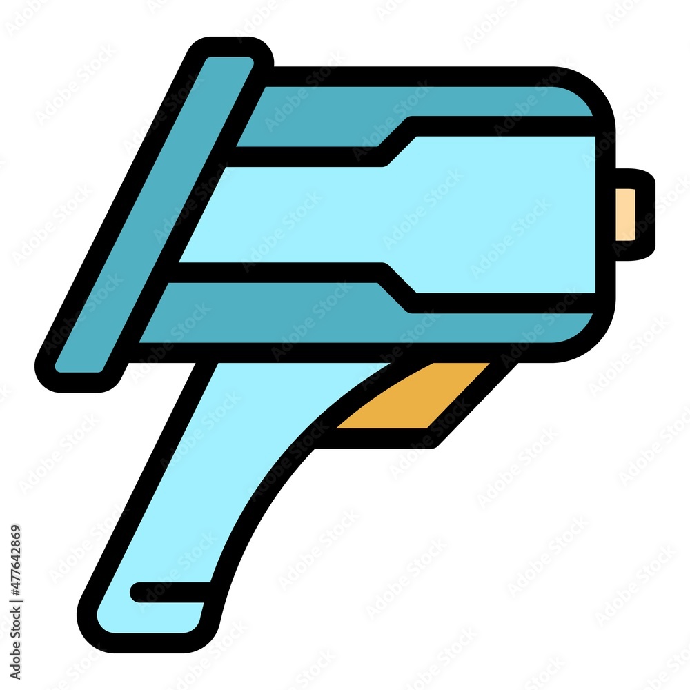 Poster scan thermometer icon. outline scan thermometer vector icon color flat isolated