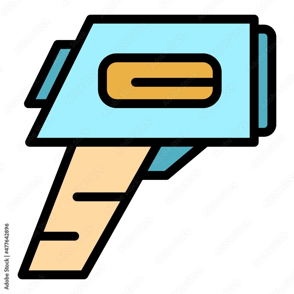 Poster digital scan thermometer icon. outline digital scan thermometer vector icon color flat isolated